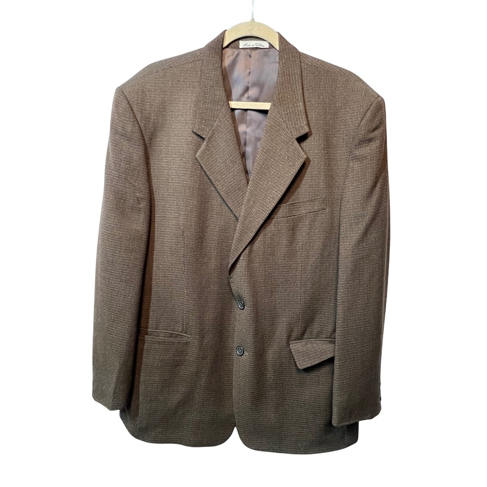 Tom Tailor Mens‎ 43R Brown 100% Wool Blazer Sport Coat Jacket